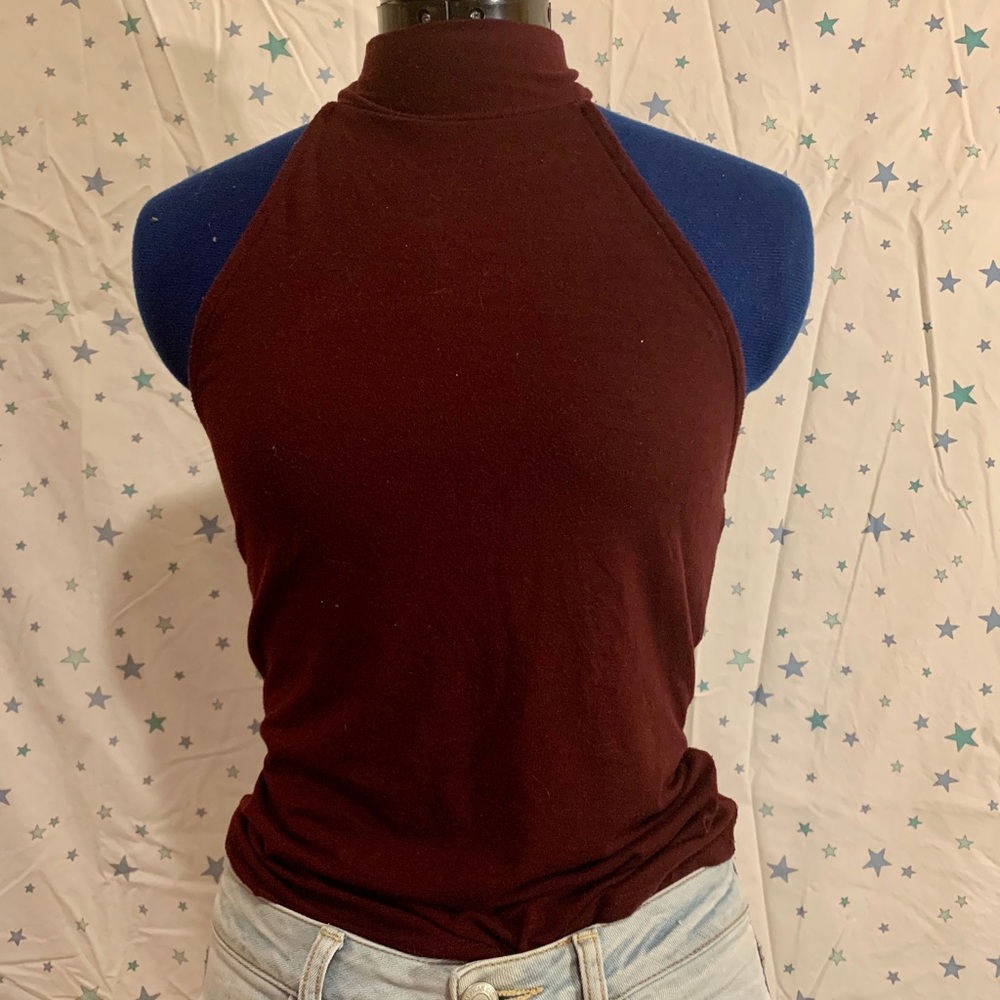Forever 21 wine colored tie halter top